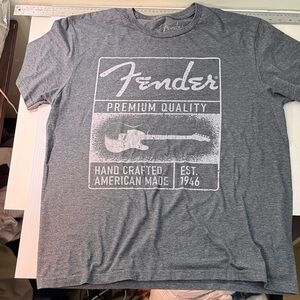 Fender Gray Graphic Short Sleeve Tee with White Logo
